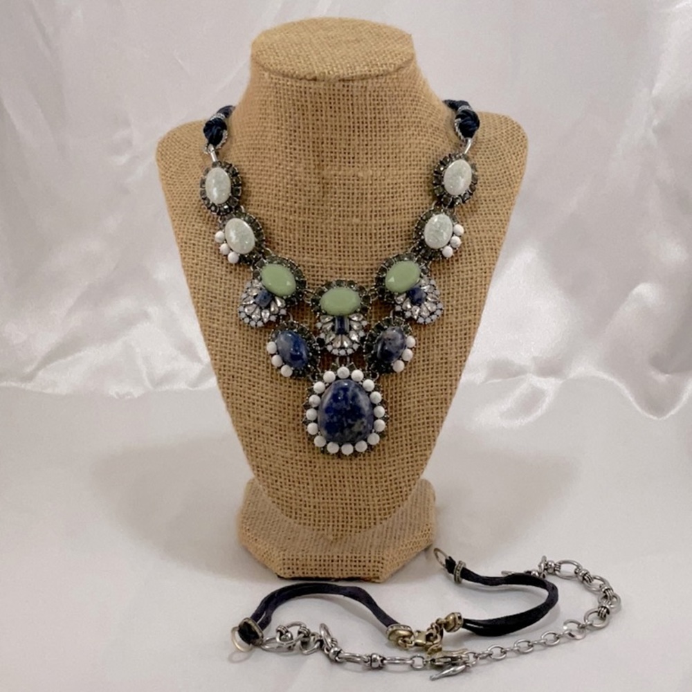 C&I Beautiful Crystal, Rhinestone and Natural Stone Necklace